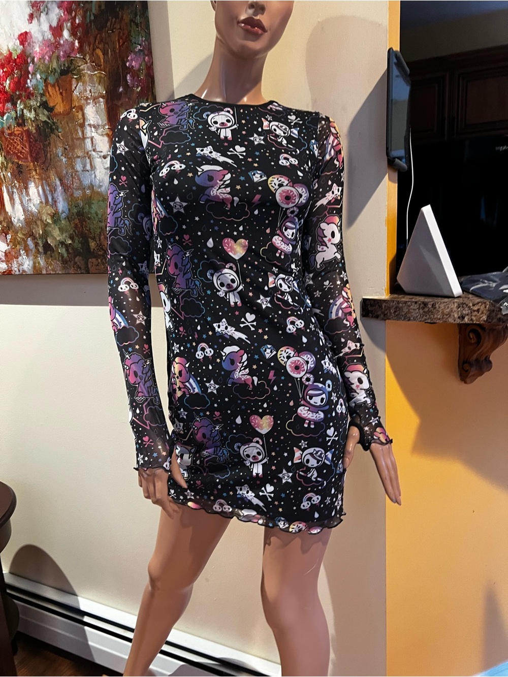 Dolls kill x tokidoki M Glazed And Unphased Long Sleeve Mini Dress nwt